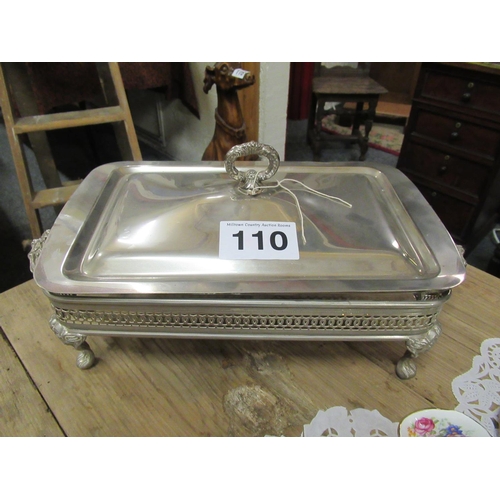 110 - 2 Handle vegetable tureen with glass liner.