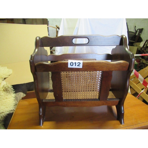 12 - Mahogany magazine rack.