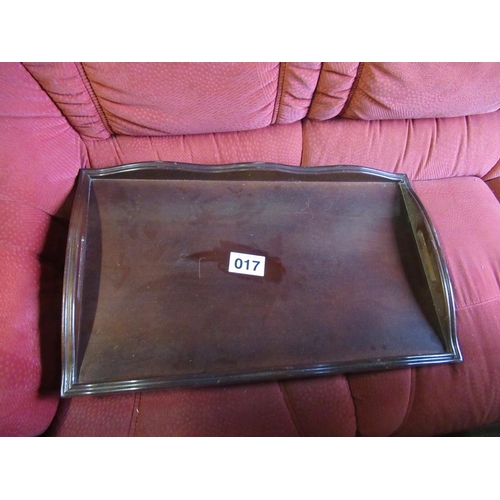 17 - Mahogany 2 handle tray.