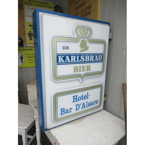 35 - Double sided Hotel sign.  H:80cm x 60cm.