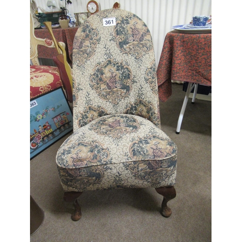 361 - Tapestry covered Nursing chair.