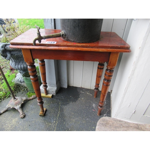 44 - Antique pine side table.  Top 78cm x 42cm.