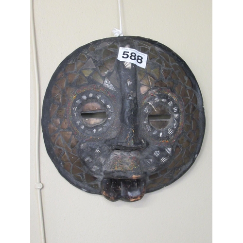 588 - Carved  wall mask.