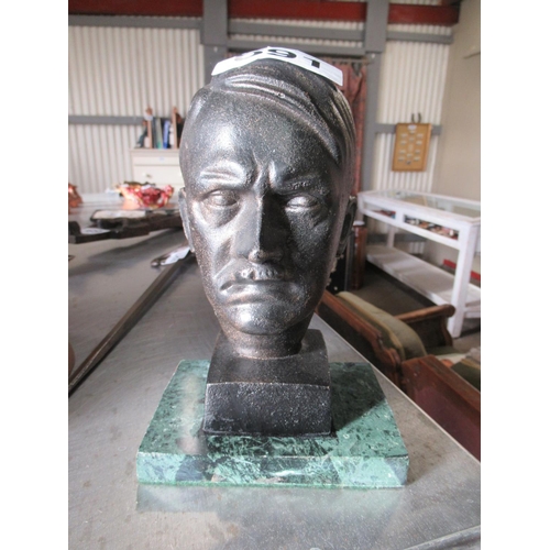 691 - Bust of Hitler on Marble stand.