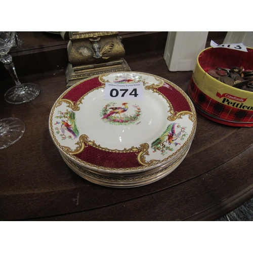 74 - Good set of 8 hand painted plates.