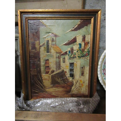 320 - Oil on Canvas - Spanish Scene, signed.