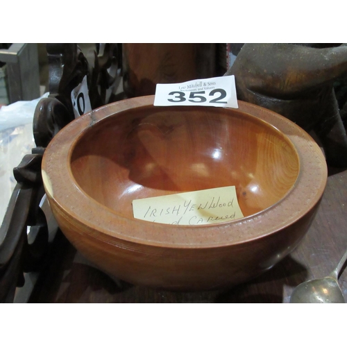 352 - Turned Wood Fruit Bowl -by J.Conneff (7