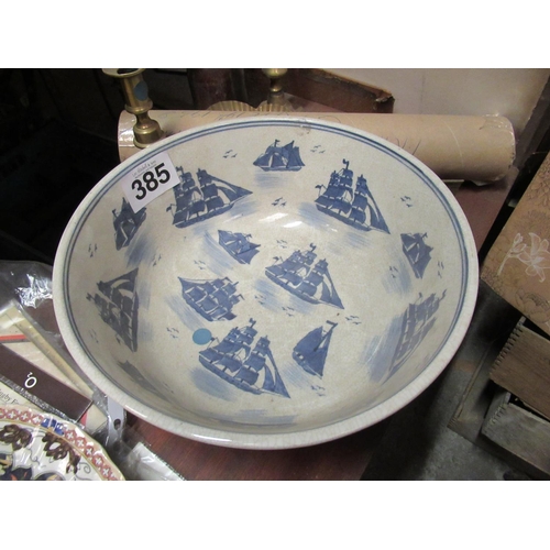 385 - Victorian HandPainted Dutch Delphware Bowl (14