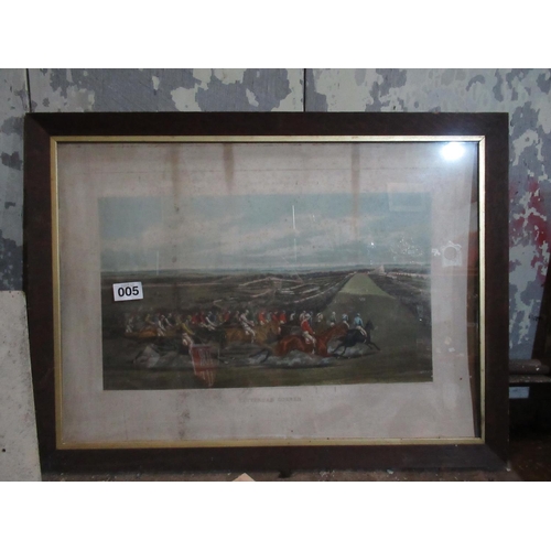 5 - Victorian Sporting Print in Oak Frame. ‘Tottenham Corner’. - 37”x26”