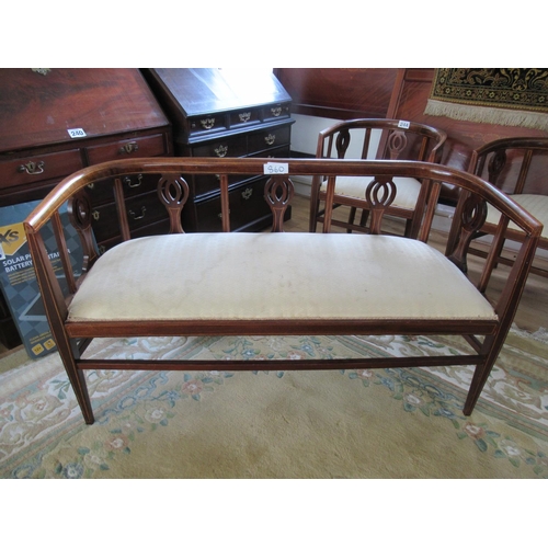 860 - Superb edwardian mahogany inlaid lounge seat.