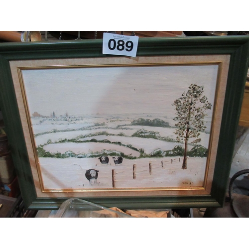 89 - Oil on Board - Winter Scene