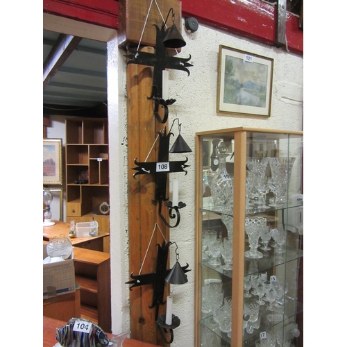 108 - 3  Gothic wall mounted candle holders with snuffles.