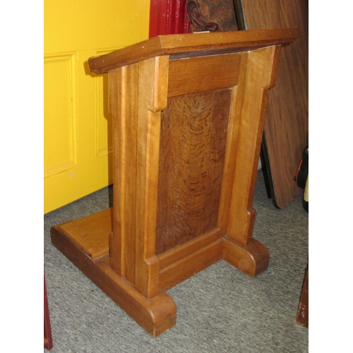 157 - Pitch pine church kneeler.  H:84cm, W:53cm, D:61cm.