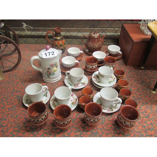 172 - 38 pieces pottery tea set.