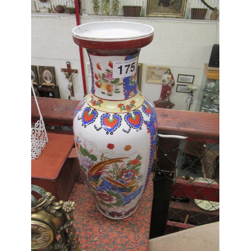 175 - Large Japanese vase - cracked.  H:60cm.