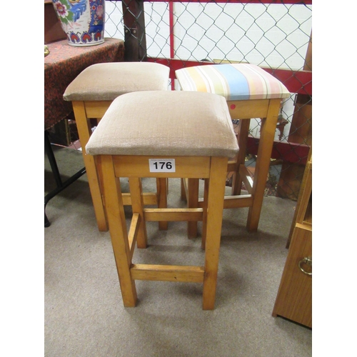 176 - 3 High stools.  H:68cm