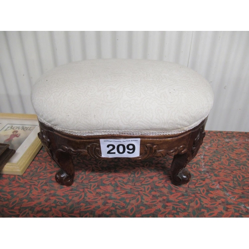 209 - Mahogany frame foot stool.