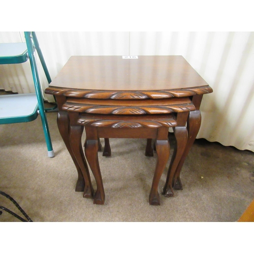 216 - Mahogany nest of 3 tables.