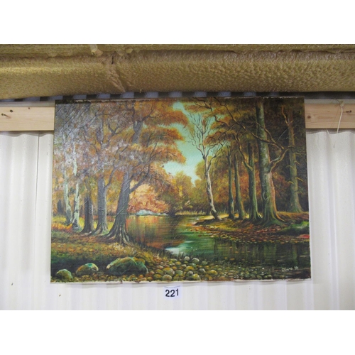 221 - Oil on Canvas Local Artist - Autumn Scene, signed J Smyth 73',  70cm x 50cm.