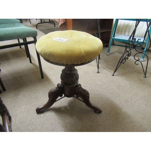 237 - Victorian mahogany adjustable piano stool