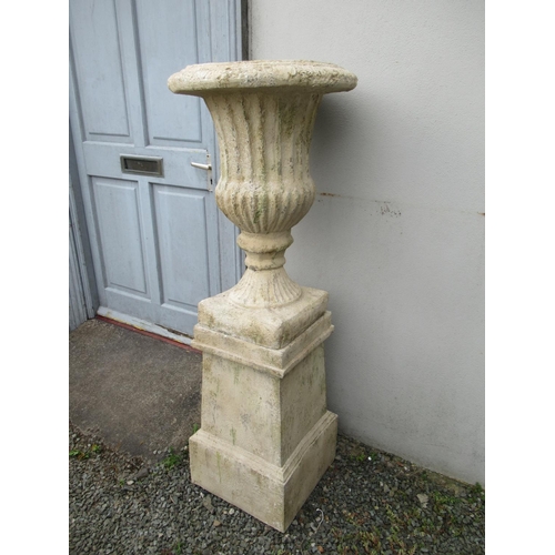 24 - Superb pair of Georgian style Urns on stands. H:145cm