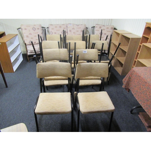 245 - 18 steel framed chairs.