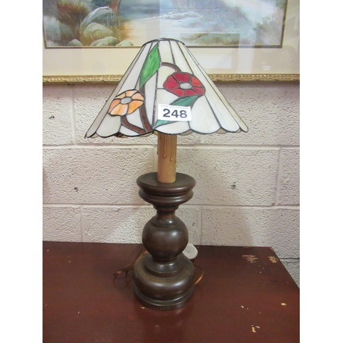 248 - Table lamp with Tiffany style shade.  H:70cm.