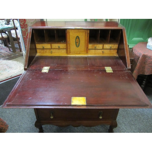 280 - Good Edwardian inlaid writing bureau with fitted interior.  H:110cm x, W:80cm, D:54cm.