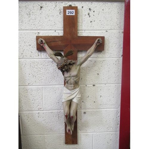 292 - The Crucifixion of Jesus of Nazareth on the cross.  H: 115cm x 55cm.