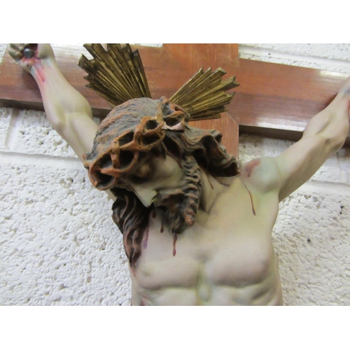 292 - The Crucifixion of Jesus of Nazareth on the cross.  H: 115cm x 55cm.