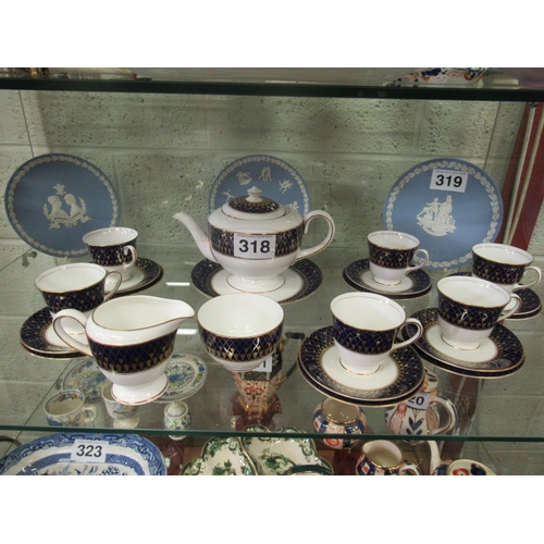 318 - 22 piece Royal Worchester Mount Carlo tea set.