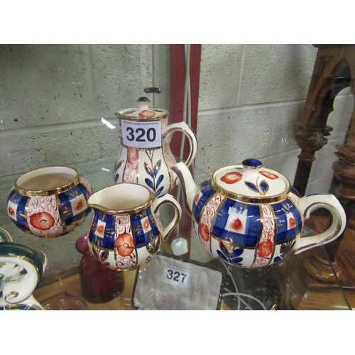 320 - 4 Piece hand painted Sudlow's Burslem tea and coffee set.