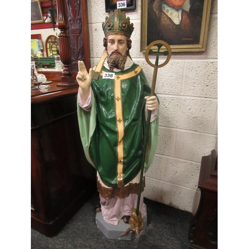 338 - Superb religious Statue - St Patrick,  H:140cm,