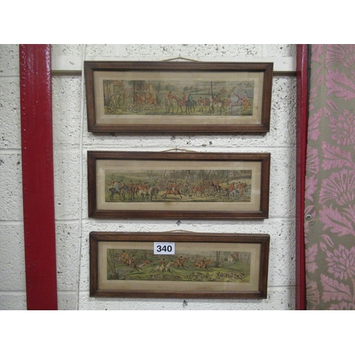 340 - Set of 3 sporting prints. Each one: 54cmx 20cm.