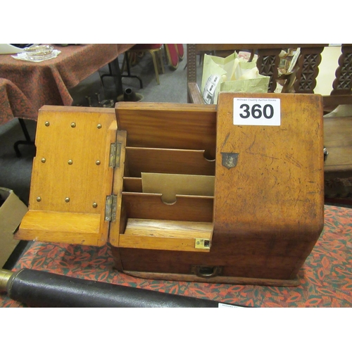 360 - Victorian mahogany stationary box with drawer.  H:25cm, W:30cm.