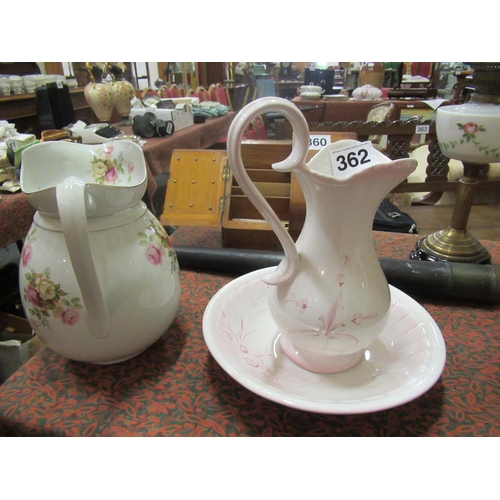 362 - Hand painted Jug and Basin plus a victorian hand painted jug.