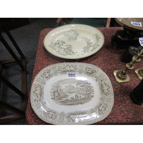 385 - 2 good victorian meat platters.