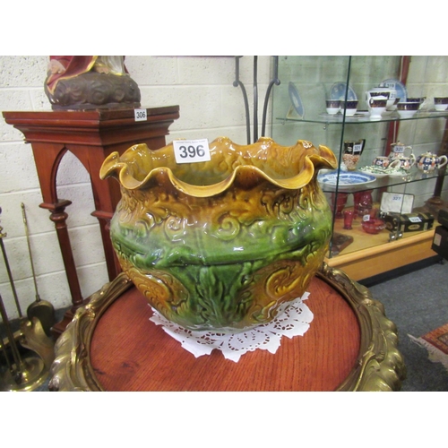 396 - Large glazed Jardiniere. Diameter top: 30cm.