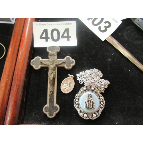 404 - Religious Crucifix plus 2 medals.