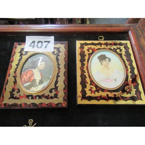 407 - 2 Victorian miniatures in oval frames.