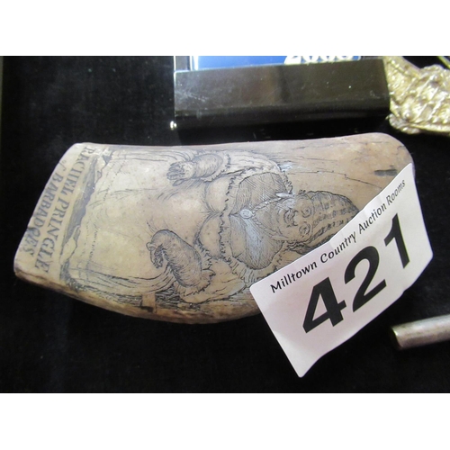 421 - Scrimshaw - inscripted Racel Pringle.