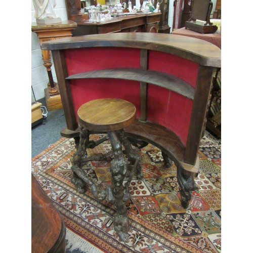 381 - Antique French Vinery bar and stool.  105cm, W:100cm.