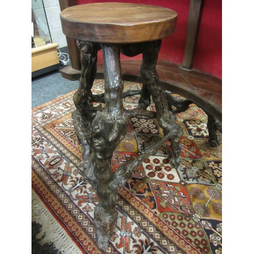 381 - Antique French Vinery bar and stool.  105cm, W:100cm.