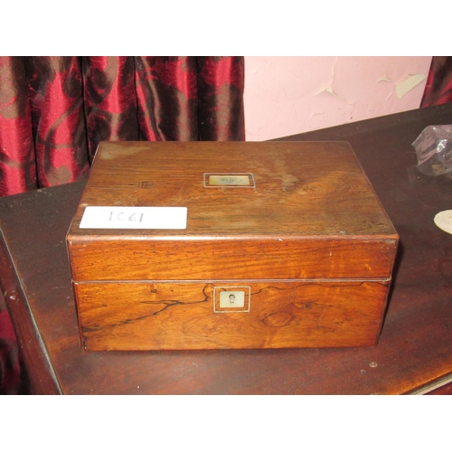 1061 - Victorian Desk Box witH mother of Pearl Inlay 'Susan' 11x8