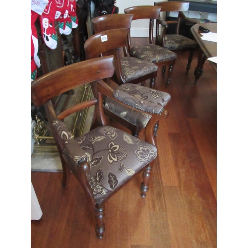 1318 - Set of 8 Victorian mahogany Splay Back Dining Room Chairs (6 & 2 carvers)