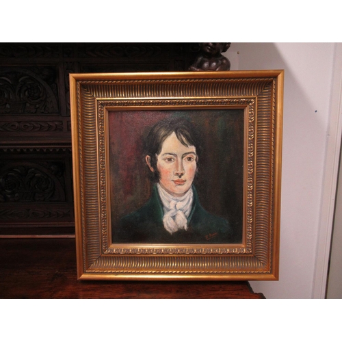 1328 - Oil On Board - Oscar Wilde - in Superb Gilt Frame