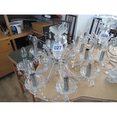 27 - 8 Pendant Glass Chandelier