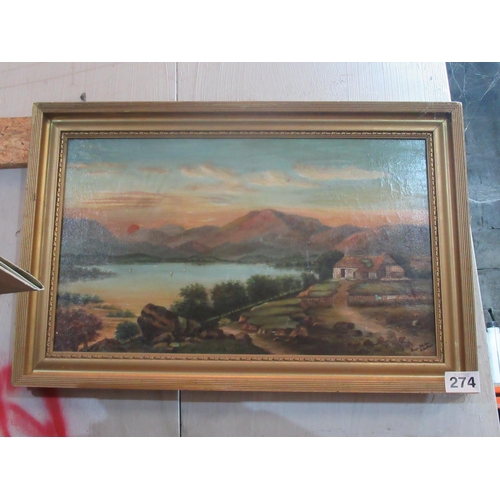 274 - Victorian Oil on Canvas - Countryside Scene - Signed 34