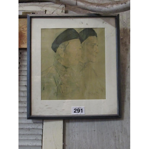 291 - Pencil Sketch Portrait of 2 Oriental Gents