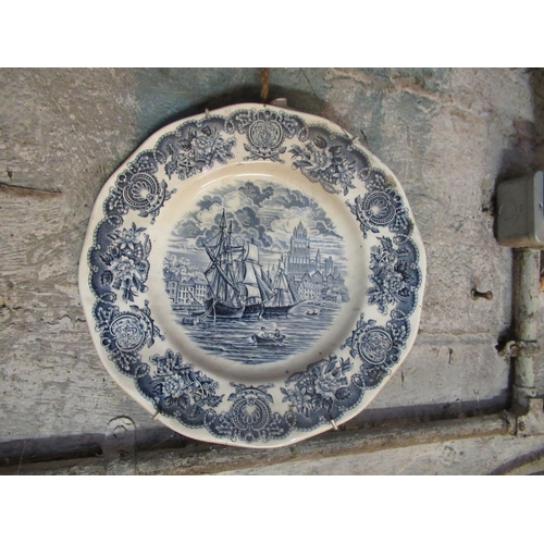 296 - Pair of Blue and White Wall Plaques